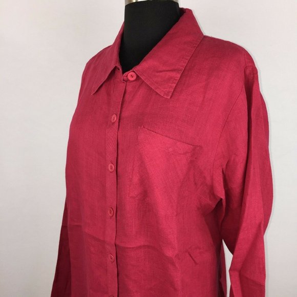 Flax S Linen Collared Button Down Long Sleeve - Picture 2 of 12